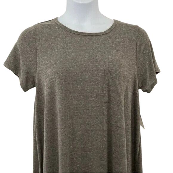 NWT LuLaRoe Carly Swing Dress Women Size L | Solid Heather Gray | High Low Hem - Picture 2 of 5